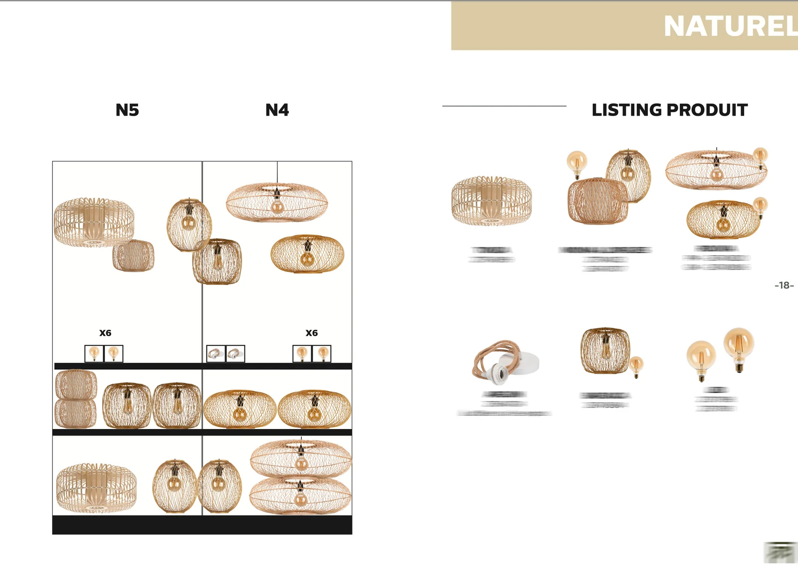 Support d’implantation de luminaires indiquant les hauteurs et regroupements