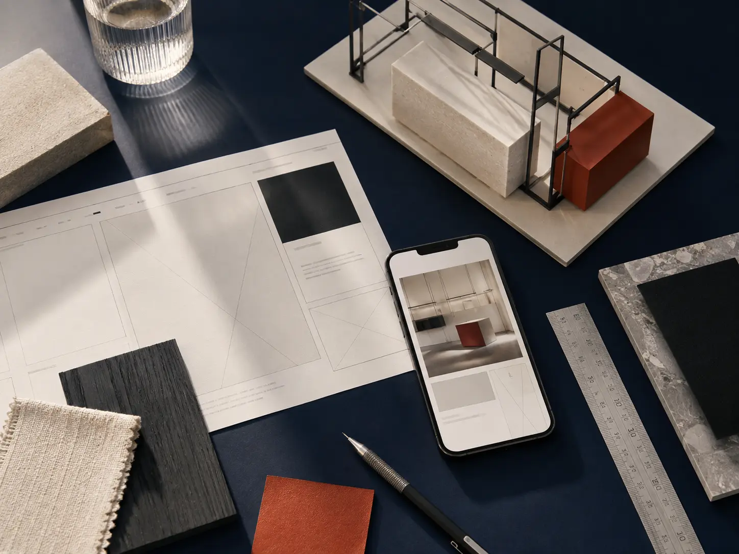 Prototype numérique, plans et maquette de mobilier commercial